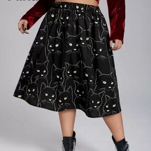 Cat Print Skirt